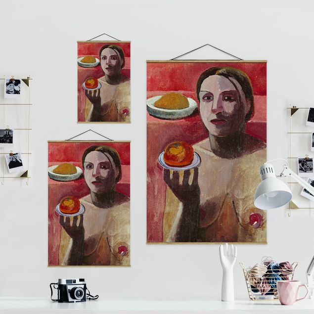 Foto su tessuto da parete con bastone - Paula Modersohn-Becker - Mezza nuda di un italiano - Verticale 3:2
