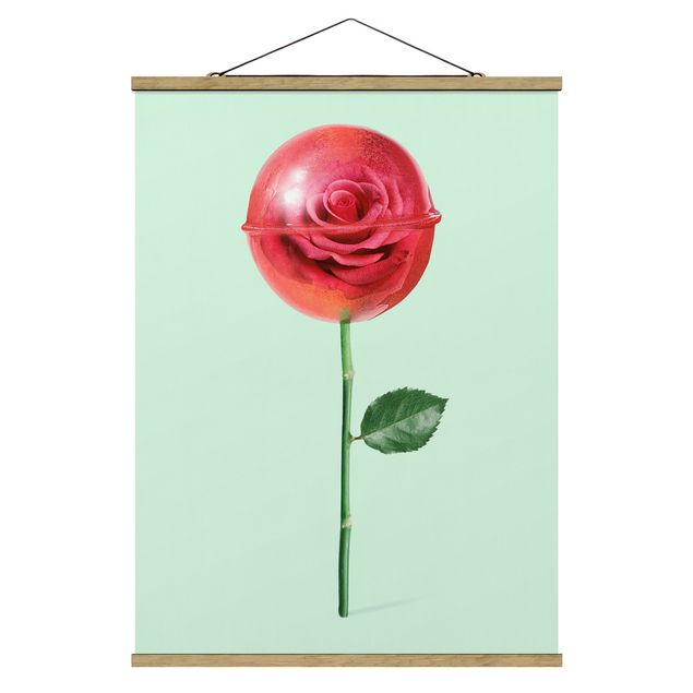 Foto su tessuto da parete con bastone - Rose Con Il Lollipop - Verticale 4:3