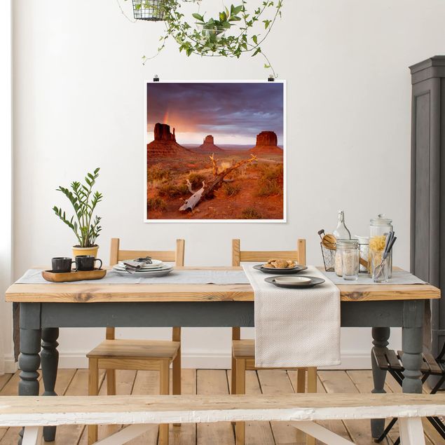 Poster - Monument Valley al tramonto - Quadrato 1:1