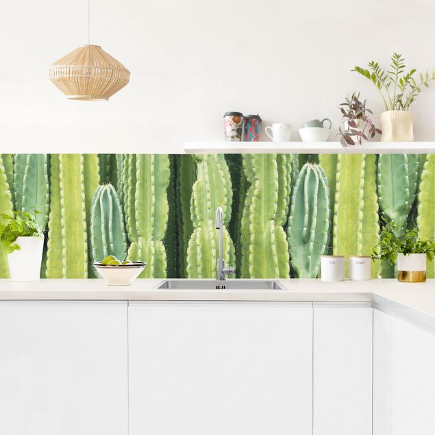 rivestimento adesivo cucina Muro di cactus