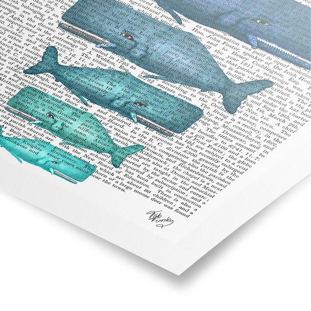 Poster - Lettura di animali - Famiglia Whale - Verticale 3:2
