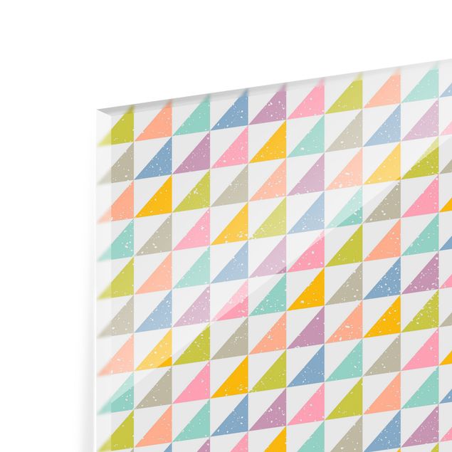 Paraschizzi in vetro - Trama geometrica con triangoli colorati - Formato orizzontale 3:2