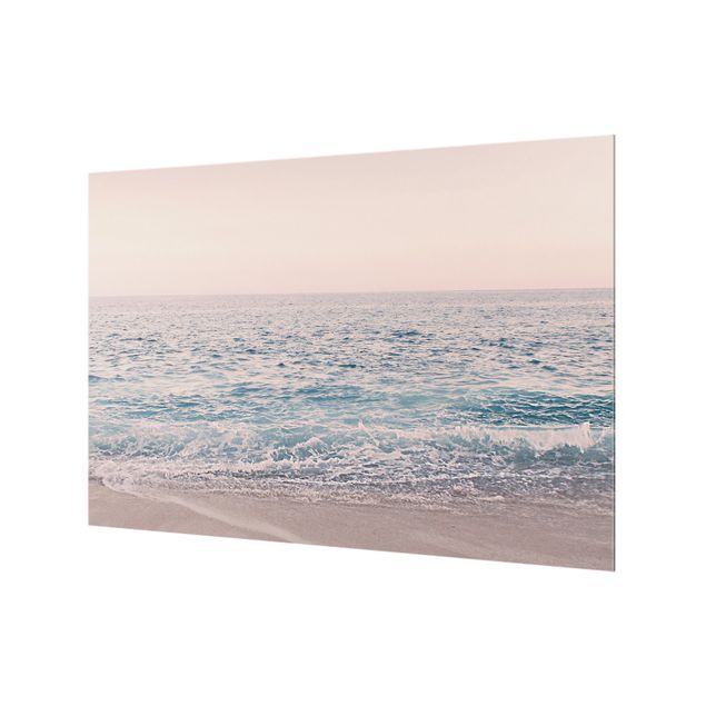 Paraschizzi in vetro - Spiaggia oro rosa la mattina - Formato orizzontale 3:2