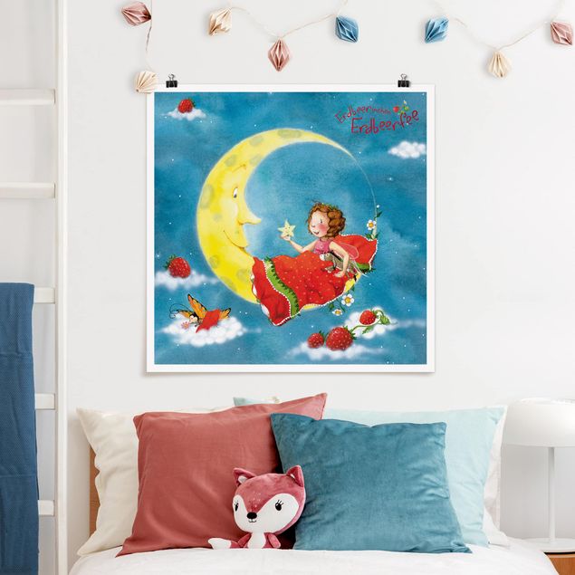 Poster cameretta bambini animali The Strawberry Fairy - Sogni d'oro