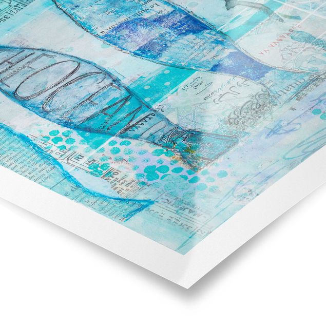 Poster - Colorato collage - Bluefish - Verticale 4:3