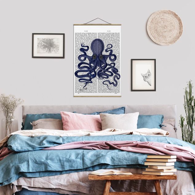 Foto su tessuto da parete con bastone - Animal Reading - Octopus - Verticale 3:2