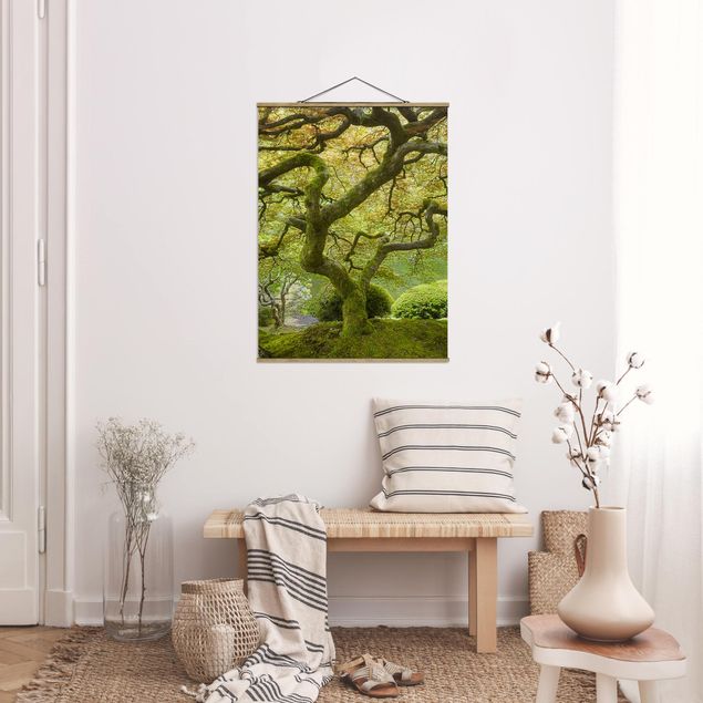 Foto su tessuto da parete con bastone - Verde Giardino Giapponese - Verticale 4:3