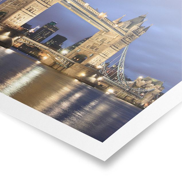 Poster - Tower Bridge di notte - Orizzontale 2:3