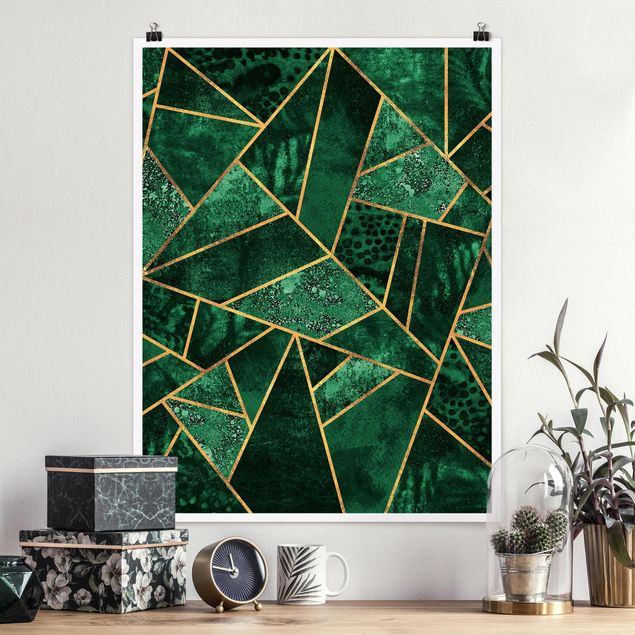 Poster - Dark Emerald con oro - Verticale 4:3