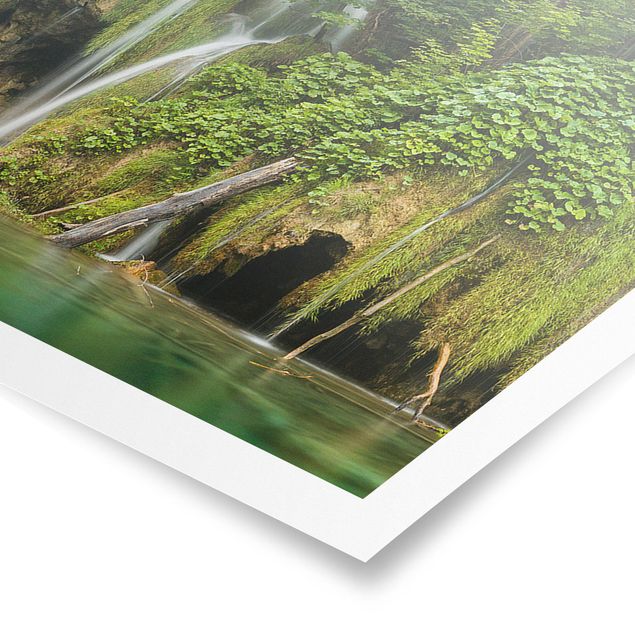 Poster - Cascata Laghi di Plitvice - Panorama formato orizzontale