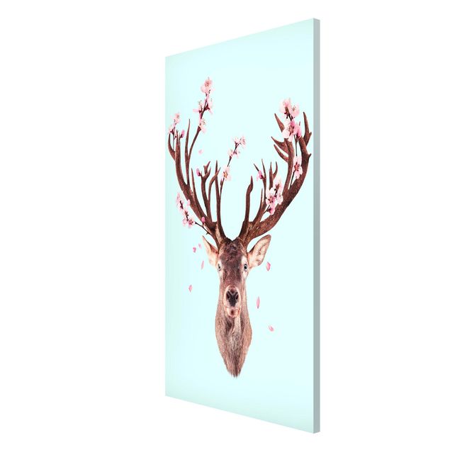 Lavagna magnetica - Cervo con Cherry Blossoms - Formato verticale 4:3