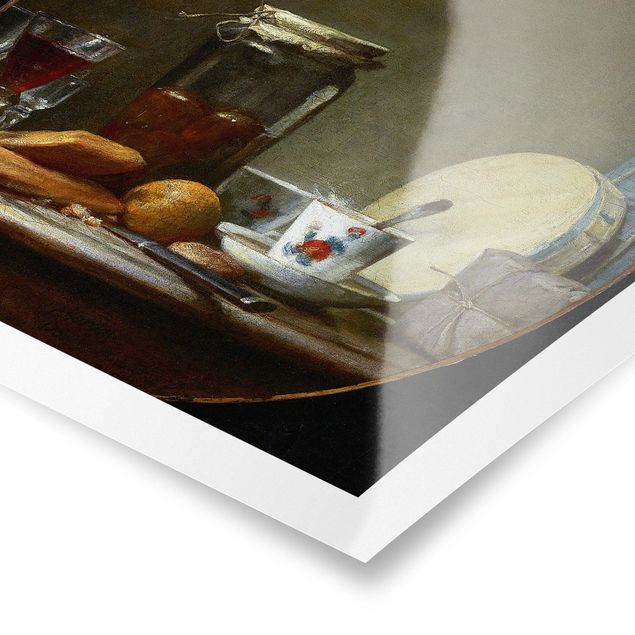 Poster - Jean-Baptiste Siméon Chardin - Vetro con albicocche - Quadrato 1:1