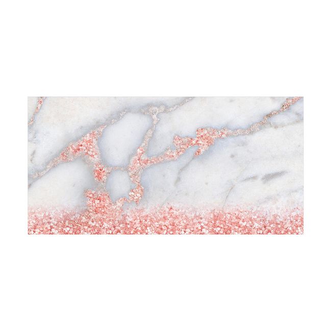 Tappeti moderni astratti Effetto marmo con coriandoli rosa