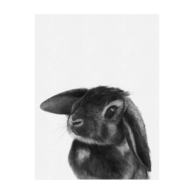 Tappeti grandi Illustrazione - Coniglio - Disegno in bianco e nero