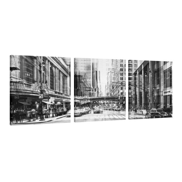 Quadri moderni per soggiorno NYC urbana in bianco e nero