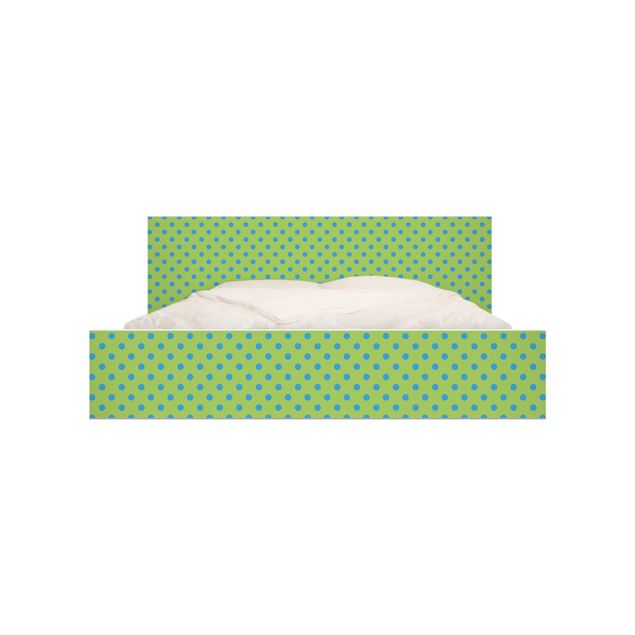 Carta adesiva per mobili IKEA - Malm Letto basso 140x200cm No.DS92 Dot Design Girly Green