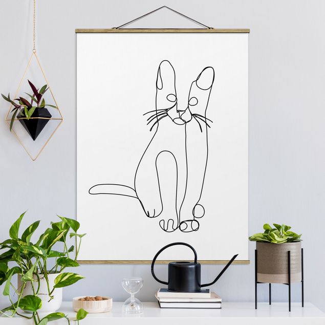 stampe animali Line Art - gatto