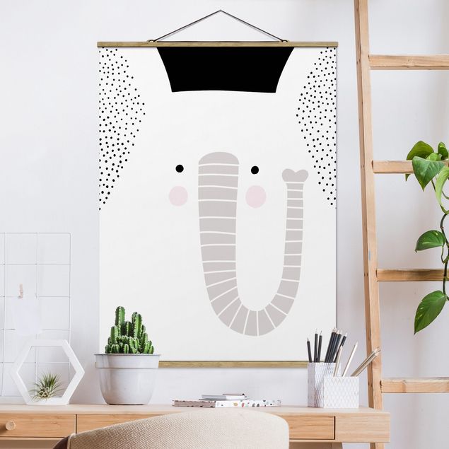 quadri con animali Zoo con disegni - Elefante