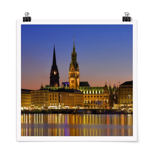Poster - Amburgo Panorama - Quadrato 1:1