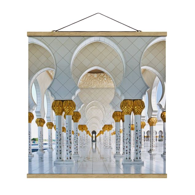 Quadro su tessuto con stecche per poster - Moschea di Abu Dhabi - Quadrato 1:1
