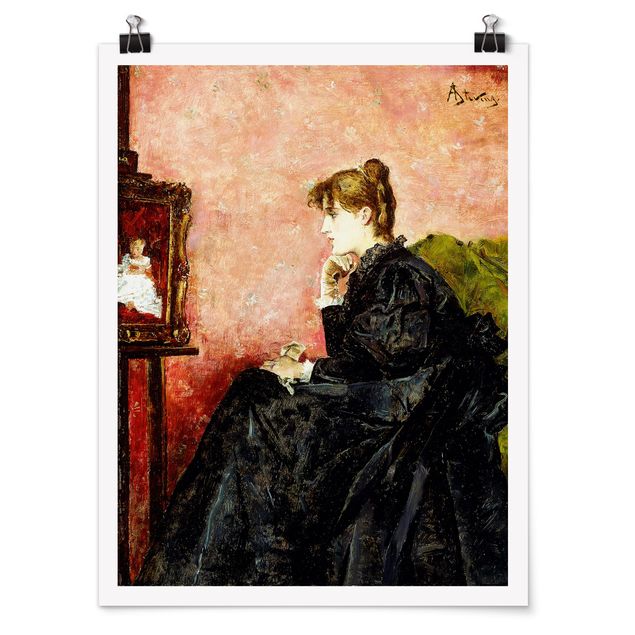 Poster - Alfred Stevens - Lady In Black - Verticale 4:3
