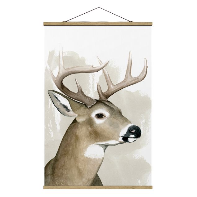 Foto su tessuto da parete con bastone - Forest Friends - Deer - Verticale 3:2