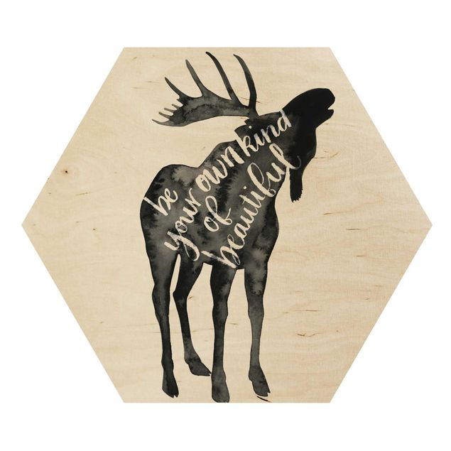 Esagono in legno - Animali con la Sapienza - Elk