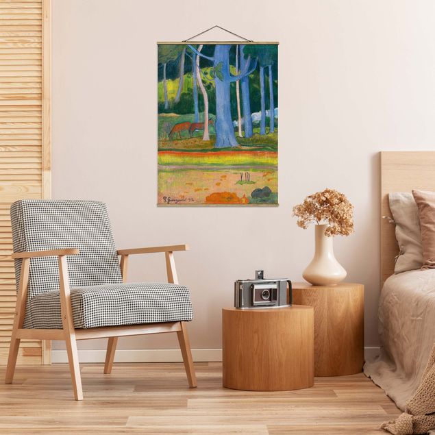 Foto su tessuto da parete con bastone - Paul Gauguin - Paesaggio Foresta - Verticale 4:3