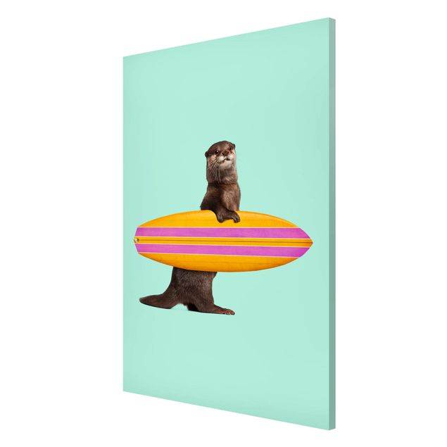 Lavagna magnetica - Lontra con il surf - Formato verticale 2:3