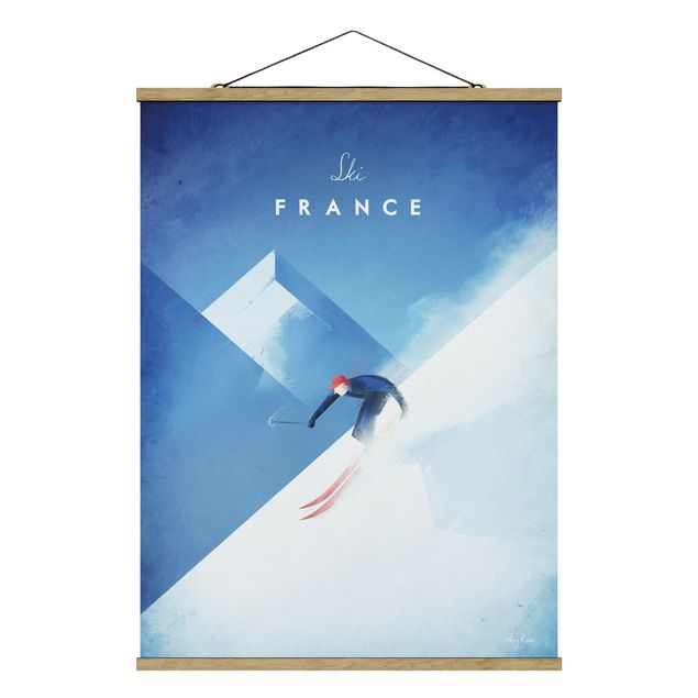 Foto su tessuto da parete con bastone - Viaggi Poster - Sciare in Francia - Verticale 4:3