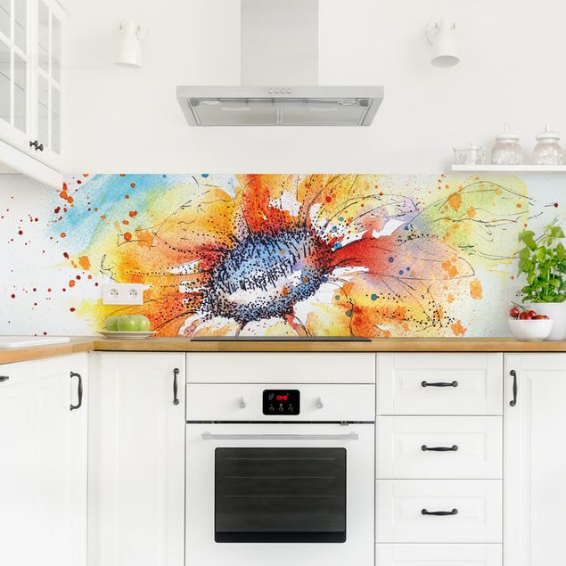 Rivestimenti cucina di plastica Girasole dipinto