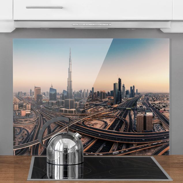 paraschizzi cucina vetro magnetico Abendstimmung a Dubai