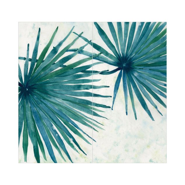 Rivestimento per doccia - Foglie di palma tropicali Close-Up