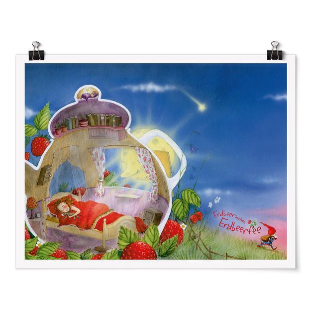 Poster acquerello The Strawberry Fairy - Dormi bene!