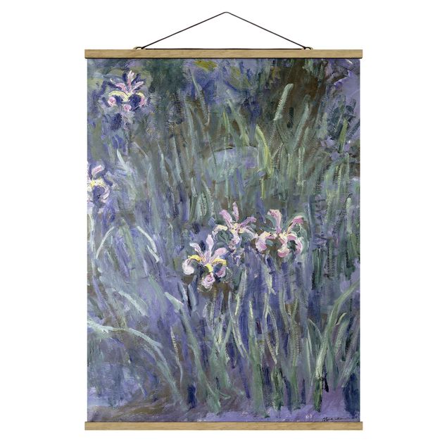Foto su tessuto da parete con bastone - Claude Monet - Iris - Verticale 4:3