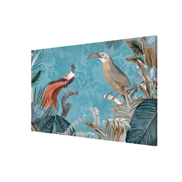 Lavagna magnetica - Vintage Collage - Birds Of Paradise - Formato orizzontale 3:2