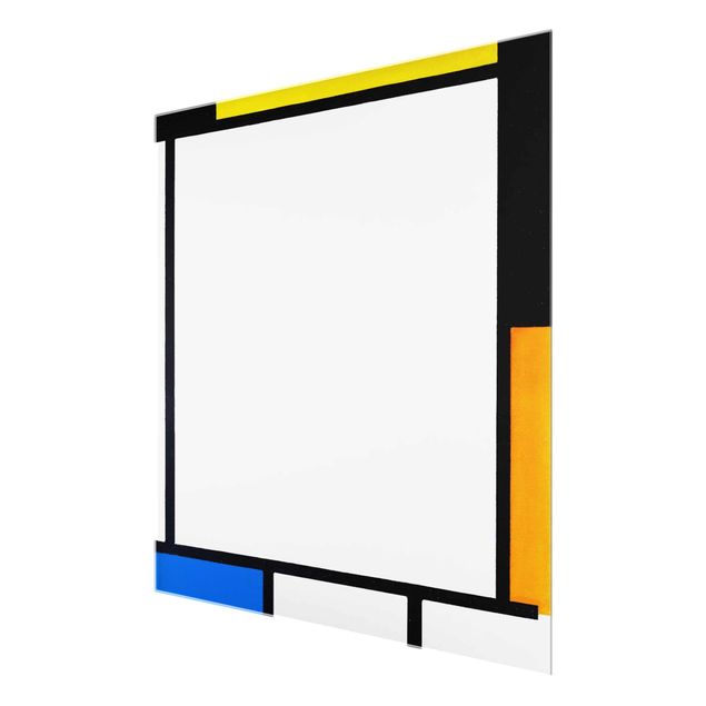 Quadro in vetro - Piet Mondrian - Composizione II - Quadrato 1:1