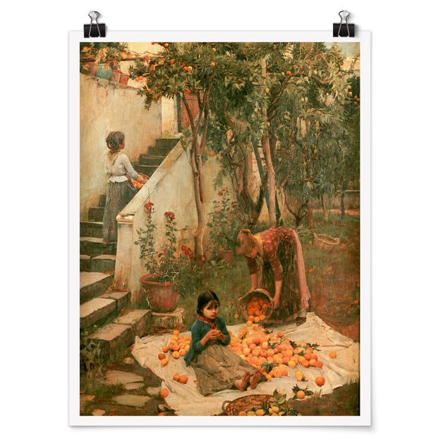 Poster - John William Waterhouse - The Orange Pickers - Verticale 4:3