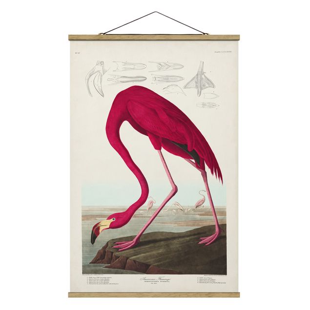 Foto su tessuto da parete con bastone - Flamingo Consiglio American Vintage - Verticale 3:2