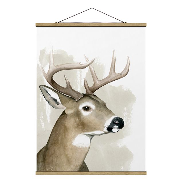 Foto su tessuto da parete con bastone - Forest Friends - Deer - Verticale 4:3