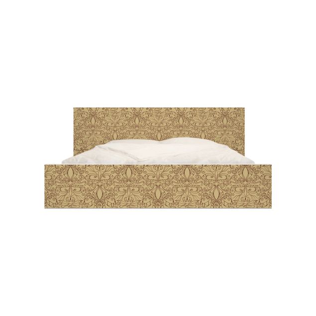 Carta adesiva per mobili IKEA - Malm Letto basso 140x200cm Spiritual pattern beige