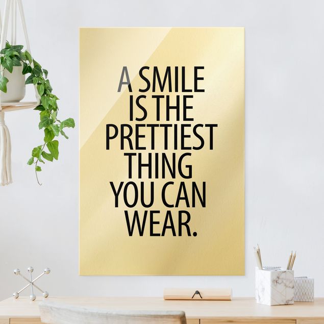 Lavagna magnetica in vetro A Smile Is The Prettiest Thing Sans Serif
