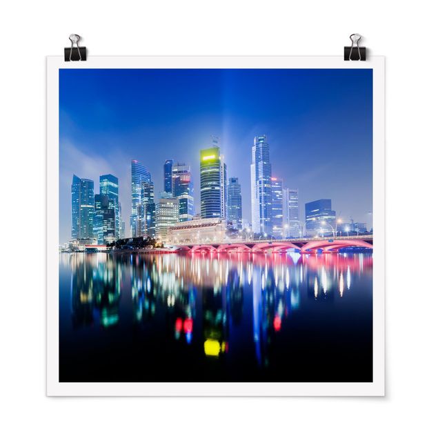 Poster - colorato Singapore - Quadrato 1:1