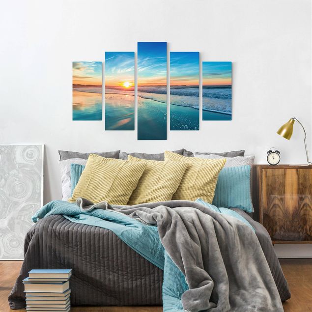 Quadri su tela paesaggio Tramonto romantico in riva al mare