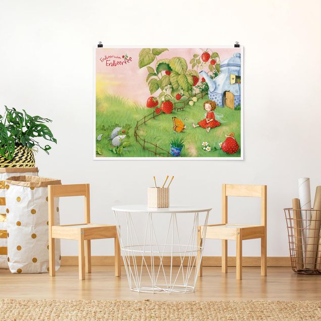 Poster - Strawberry Coniglio Erdbeerfee - In The Garden - Orizzontale 3:4