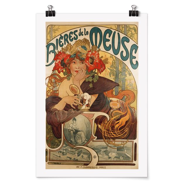 Poster - Alfons Mucha - Poster For La Meuse Beer - Verticale 3:2