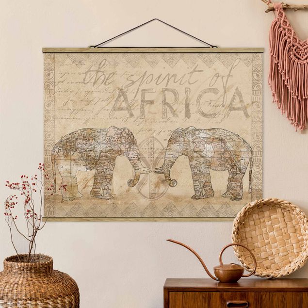 stampe animali Collage vintage - Spirito dell'Africa