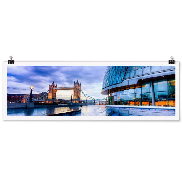 Poster - City Hall di Londra - Panorama formato orizzontale