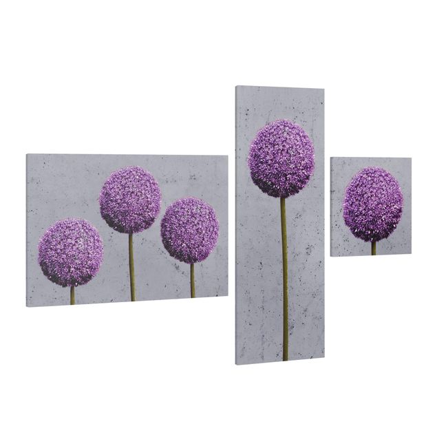 Stampa su tela 3 parti - Allium flower balls - Collage 2