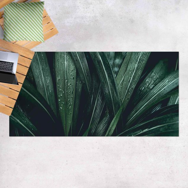 Tappeto per balcone Foglie di palma verde